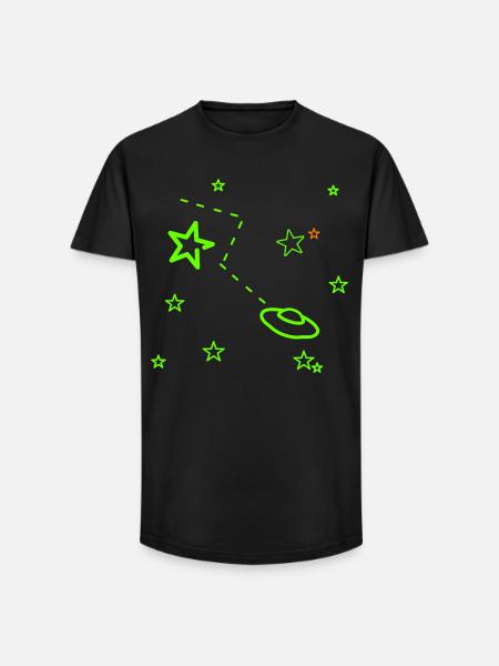 lost in space - Long Fit Men's T-Shirt - black