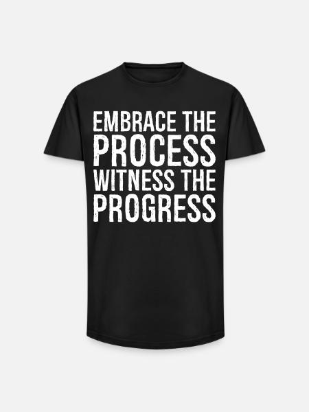 Embrassez le processus, observez les progrès - T-shirt coupe longue homme - noir
