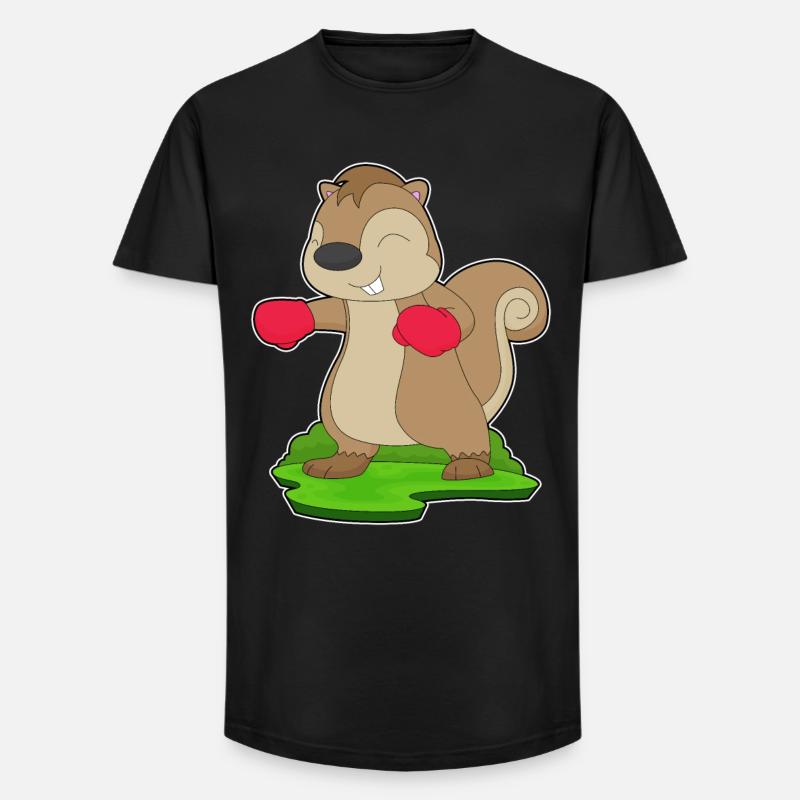 Eichhörnchen Boxer Boxhandschuhe Boxen - Long Fit Männer T-Shirt - Schwarz