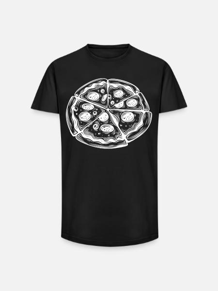 Pizza Drawing - Long Fit Men's T-Shirt - black