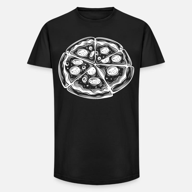 Pizza Drawing - Long Fit Men's T-Shirt - black