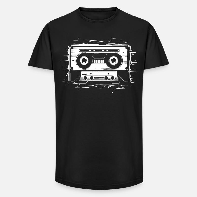Kompakt Kassette - Long Fit Männer T-Shirt - Schwarz