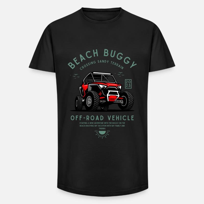 Buggy plage buggy dune véhicule tout-terrain - T-shirt coupe longue homme - noir