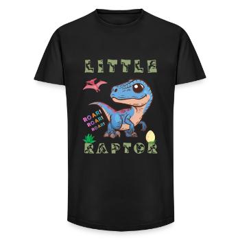 prehistoric dinosaur carnivorous raptor cretaceous - Long Fit Men's T-Shirt - black - Front - AI Model Male 185 light (185cm)