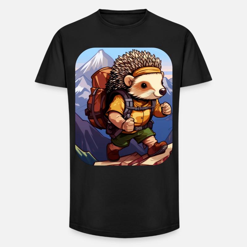 IgelWandern / Bergsteiger Igel - Long Fit Männer T-Shirt - Schwarz