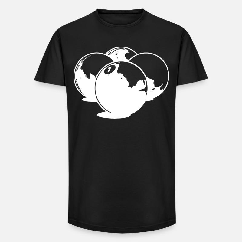 Dessin de boules de billard - T-shirt coupe longue homme - noir