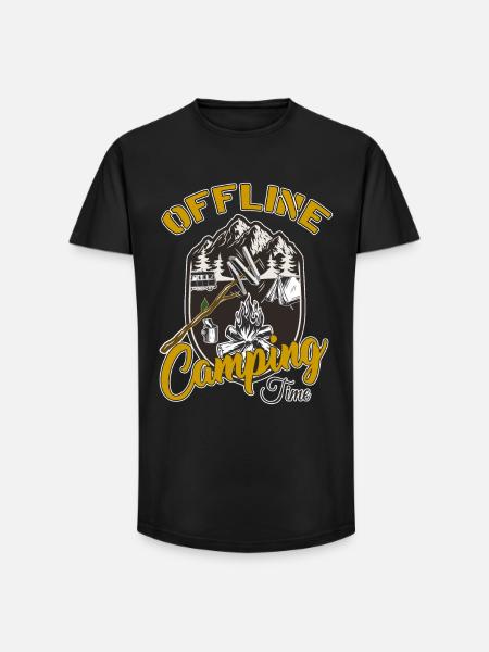 Outdoor - Long Fit Männer T-Shirt - Schwarz