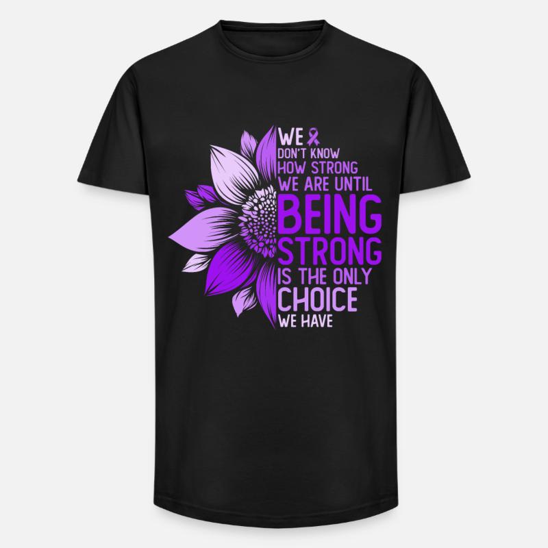 Krebs Bewusstein Sonnenblume Motivation Geschenk - Long Fit Männer T-Shirt - Schwarz