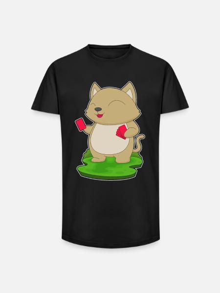 Cat Poker Poker Cards - Long Fit Men's T-Shirt - black