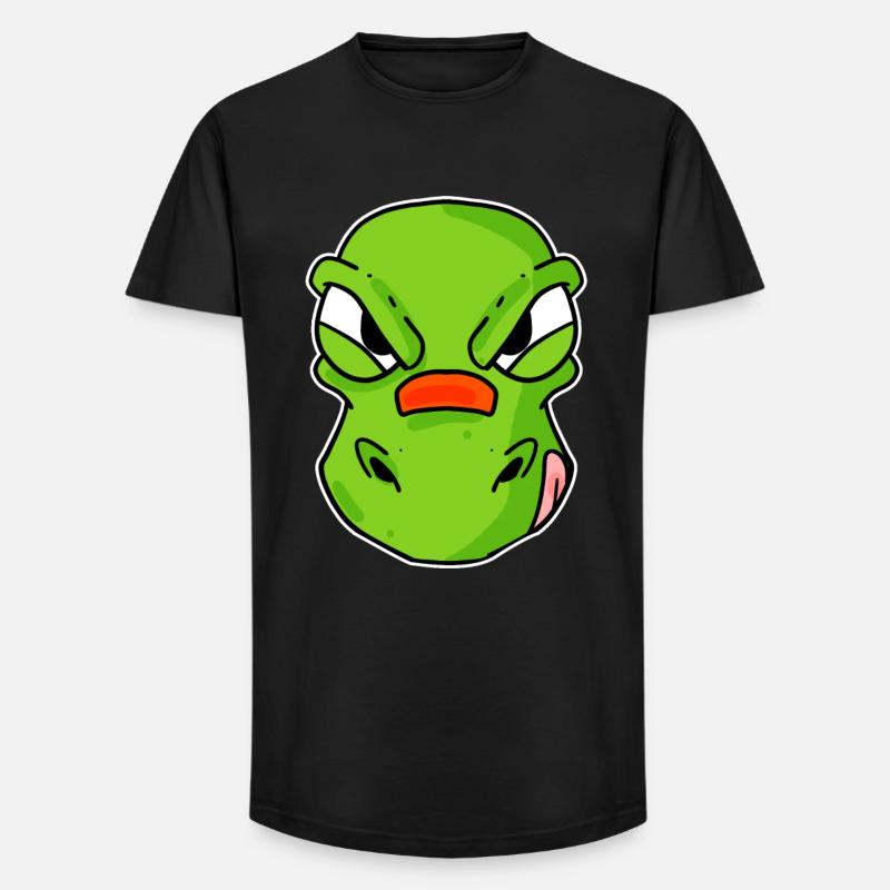 Dino Kopf Dinosaurier - Long Fit Männer T-Shirt - Schwarz