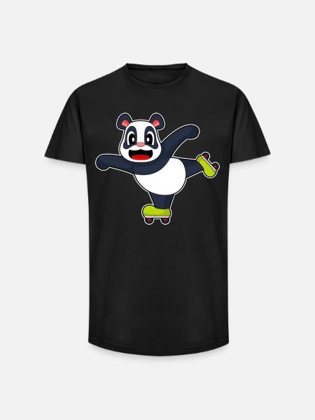 Panda Inline skating Inline skates - Long Fit Men's T-Shirt - black