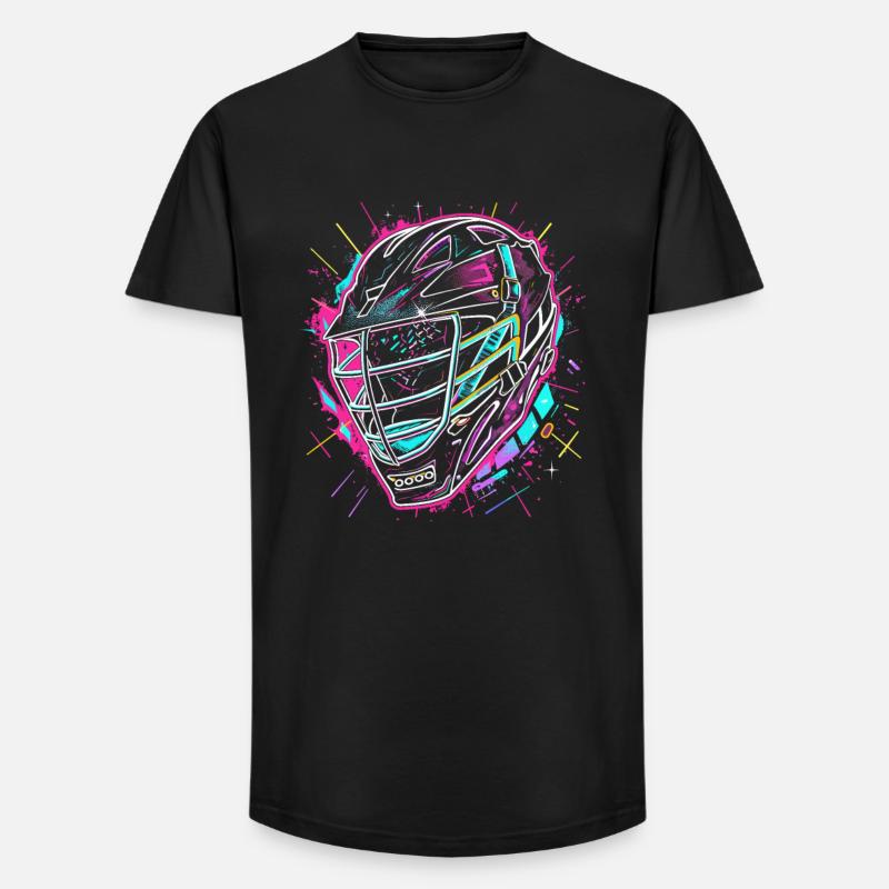 Lacrosse Helm Steamwave - Long Fit Männer T-Shirt - Schwarz