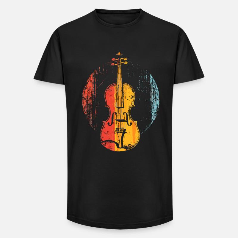 Geige Comic-Stil - Long Fit Männer T-Shirt - Schwarz