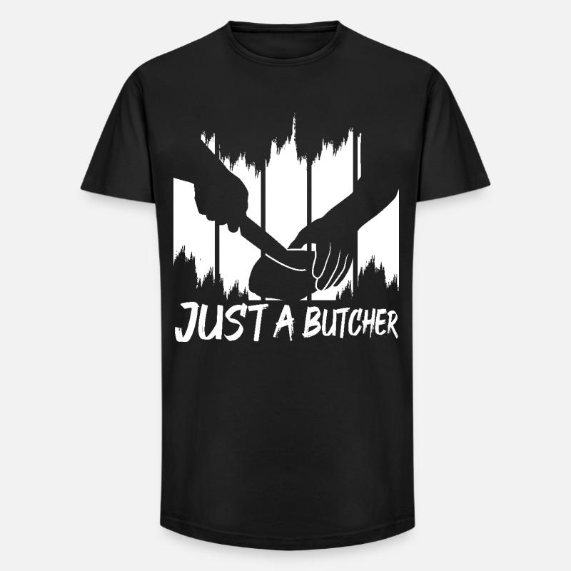 Nur ein Metzger - Long Fit Männer T-Shirt - Schwarz