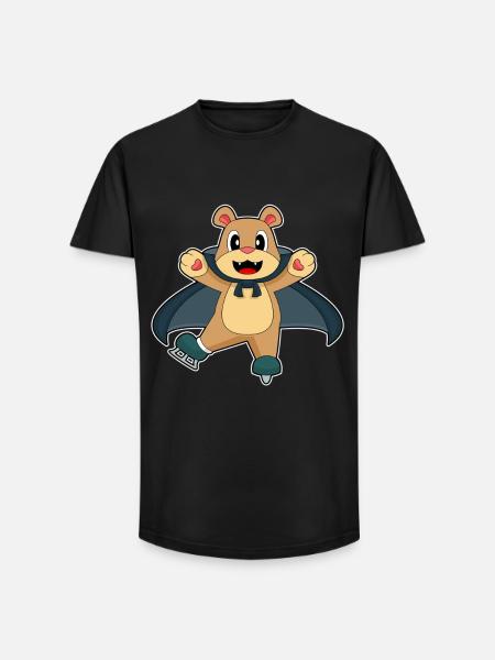 Bär Halloween Eislaufen - Long Fit Men's T-Shirt - black