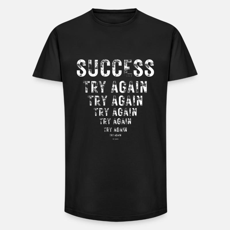 Success Motivation Perseverance Hustle - Long Fit Men's T-Shirt - black