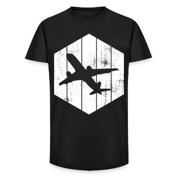 Airplanes Sketch - Long Fit Men's T-Shirt - black - Front - AI Model Male 185 light (185cm)