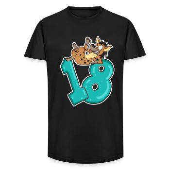 18 years old - of legal age - Long Fit Men's T-Shirt - black - Front - AI Model Male 185 light (185cm)