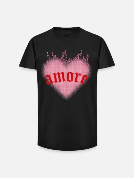 Burning love - Long Fit Men's T-Shirt - black