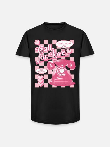 Call for Love Hotline Aesthetics - Long Fit Men's T-Shirt - black