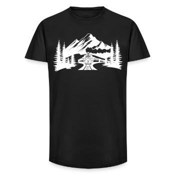 Eisenbahn - Long Fit Männer T-Shirt - Schwarz - Vorne - AI Model Male 185 light (185cm)