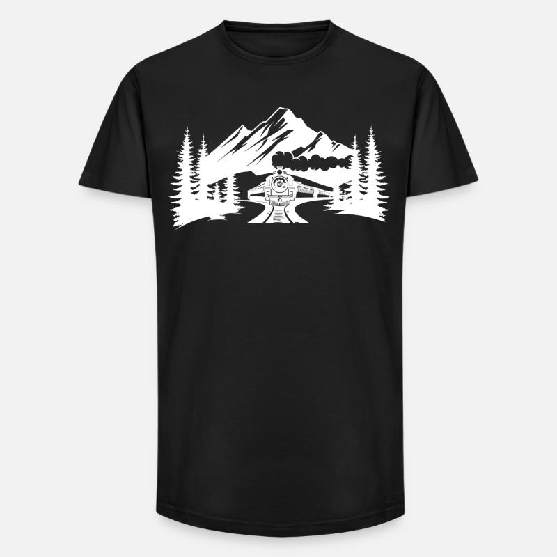 Eisenbahn - Long Fit Männer T-Shirt - Schwarz