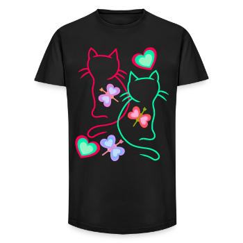 Baby Cats Child Toddlers for Kids Cat - Long Fit Men's T-Shirt - black - Front - AI Model Male 185 light (185cm)