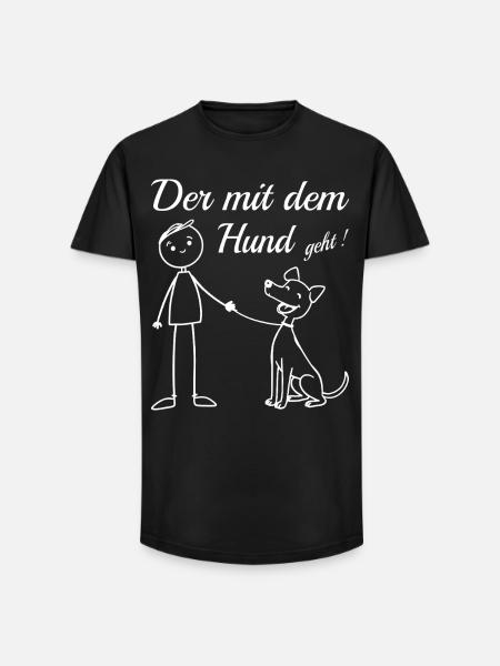 Who goes with the dog! - Long Fit Men's T-Shirt - black