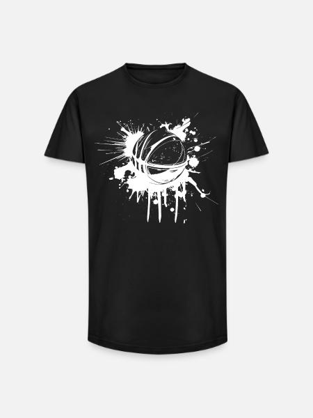 Basketball Ball Graffiti - Long Fit Men's T-Shirt - black