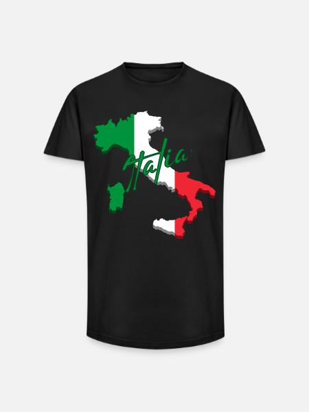 Flag of Italy, Italian pride - Long Fit Men's T-Shirt - black
