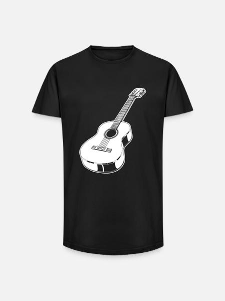 Acoustic Guitar - Long Fit Men's T-Shirt - black