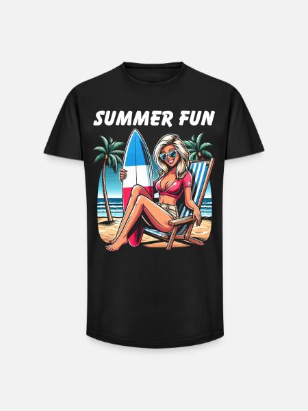 Summer Beach Haute Couture - Long Fit Men's T-Shirt - black