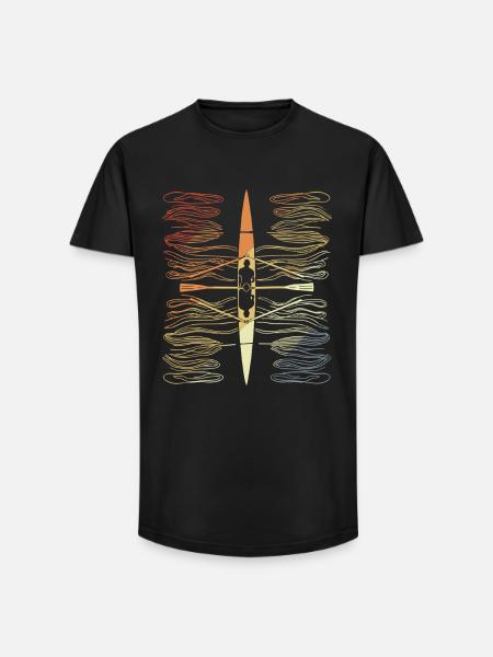 Aviron d’époque - T-shirt coupe longue homme - noir