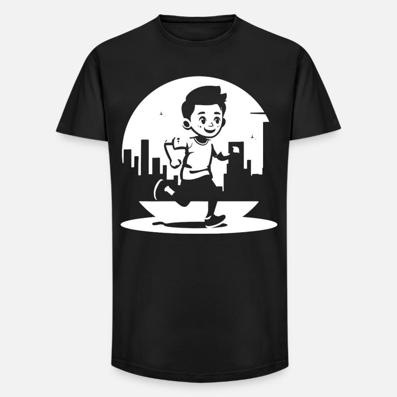 Marathon Junge - Long Fit Männer T-Shirt - Schwarz