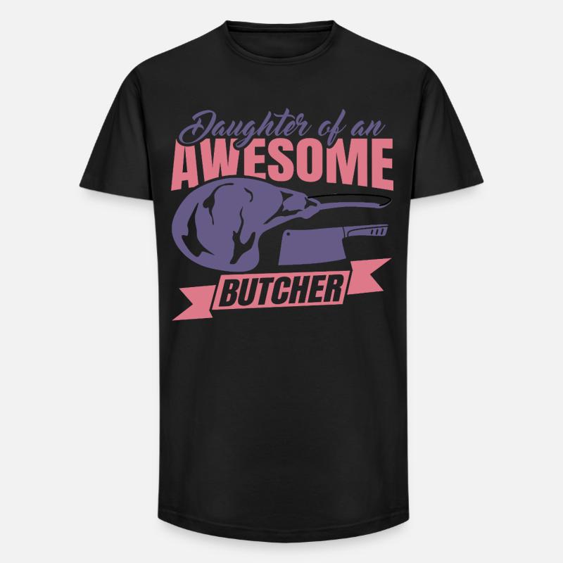 Tochter eines Metzgers - Long Fit Männer T-Shirt - Schwarz