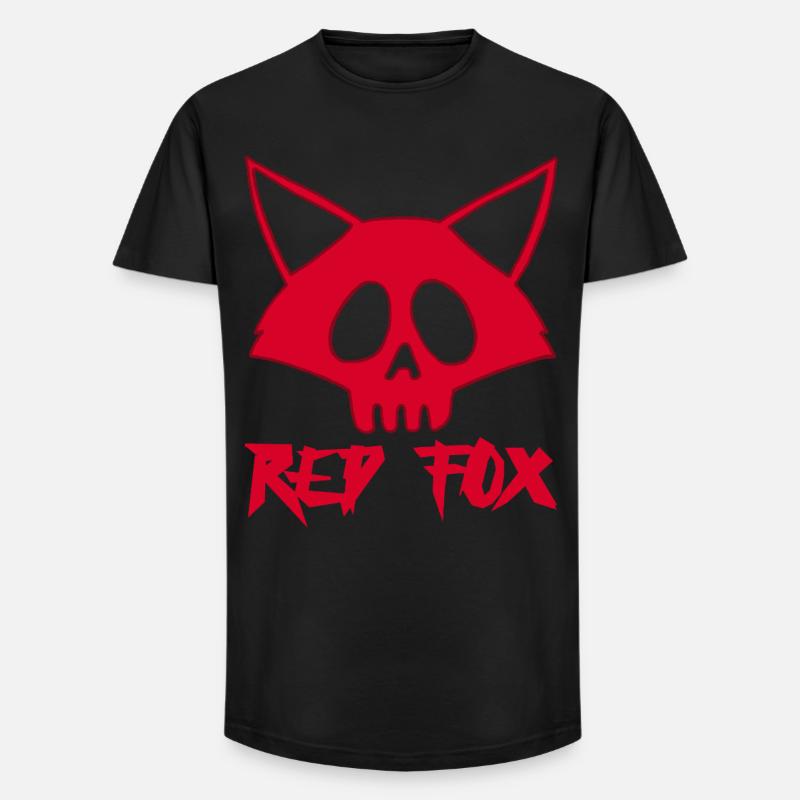 Rotfuchs Schädel - Long Fit Männer T-Shirt - Schwarz
