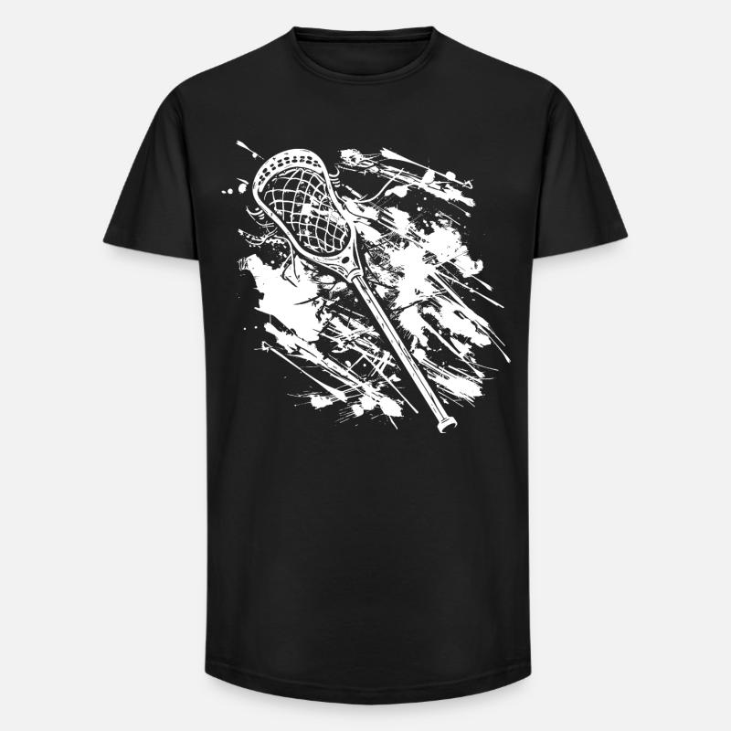 Graffiti de batte de crosse - T-shirt coupe longue homme - noir