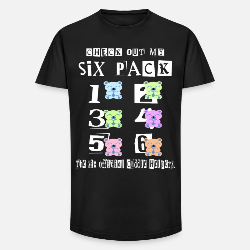 Teddy Kuschel Six Pack - Long Fit Männer T-Shirt - Schwarz