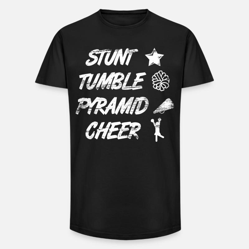 Stunt Tumble Pyramid Cheer - Long Fit Männer T-Shirt - Schwarz