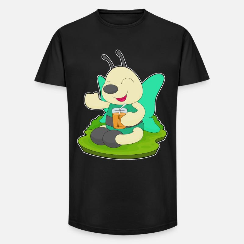 Schmetterling Saft - Long Fit Männer T-Shirt - Schwarz
