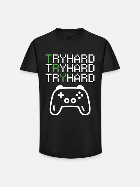 Real Tryhard Gamer Graphics - Long Fit Men's T-Shirt - black