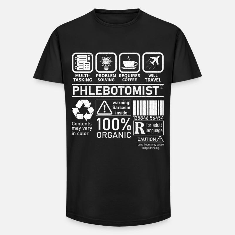 Phlébotomiste multitâche résolution de problèmes - T-shirt coupe longue homme - noir