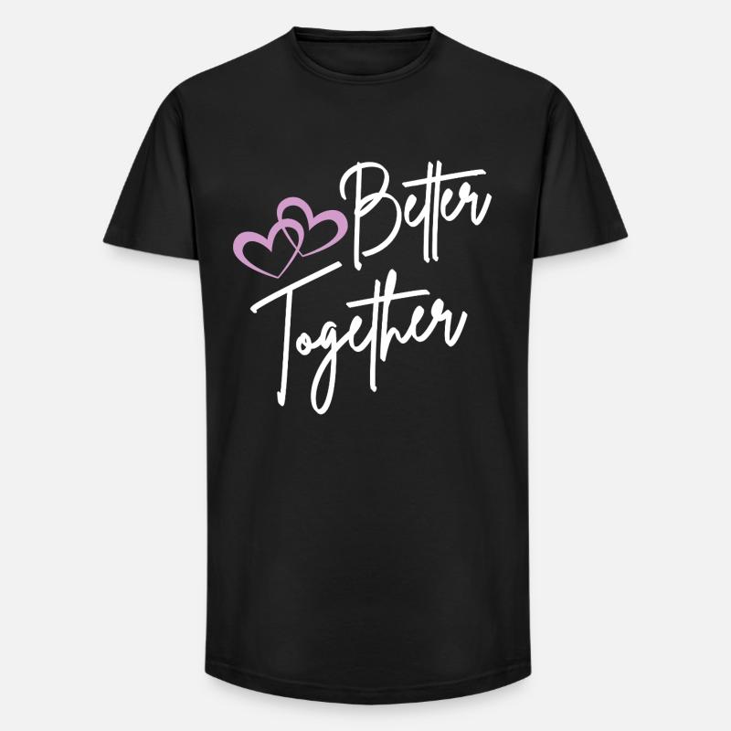 Better Together Script Hearts - T-shirt coupe longue homme - noir
