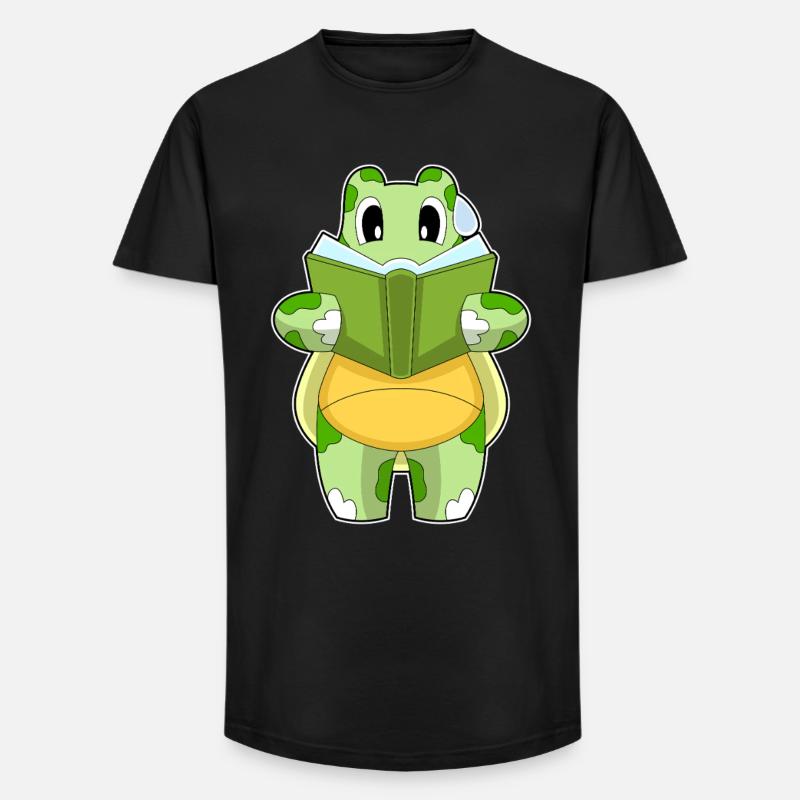 Turtle Book - Long Fit Men's T-Shirt - black