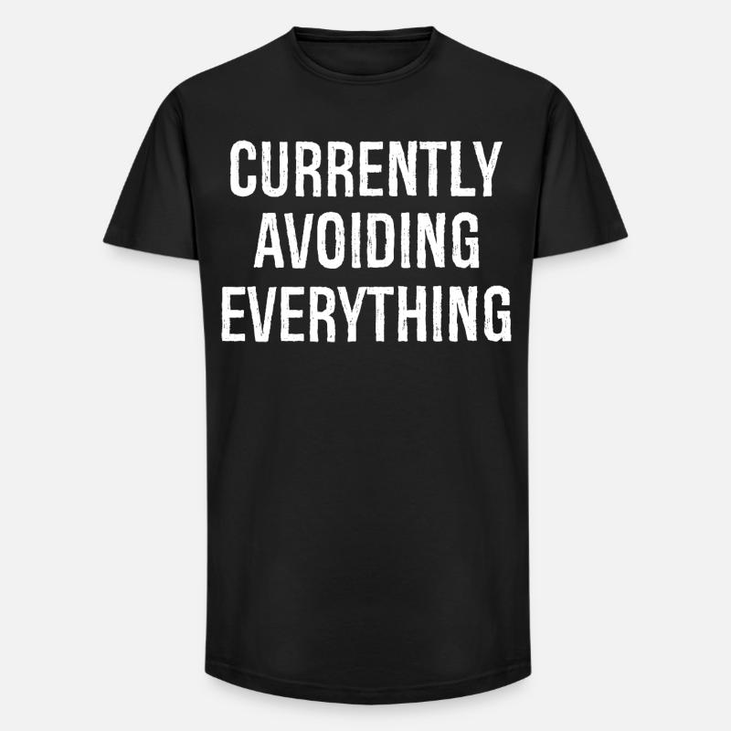 currently avoiding everything - Long Fit Men's T-Shirt - black