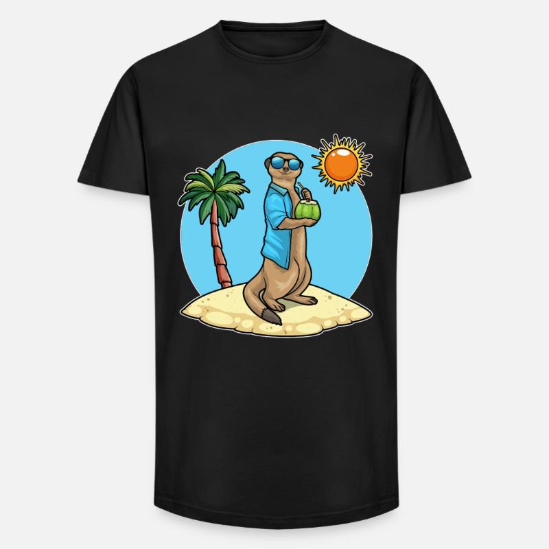 Suricate Été Noix de - T-shirt coupe longue homme - noir