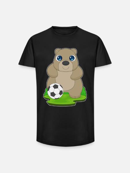 Bear Soccer Player Soccer - Long Fit Men's T-Shirt - black