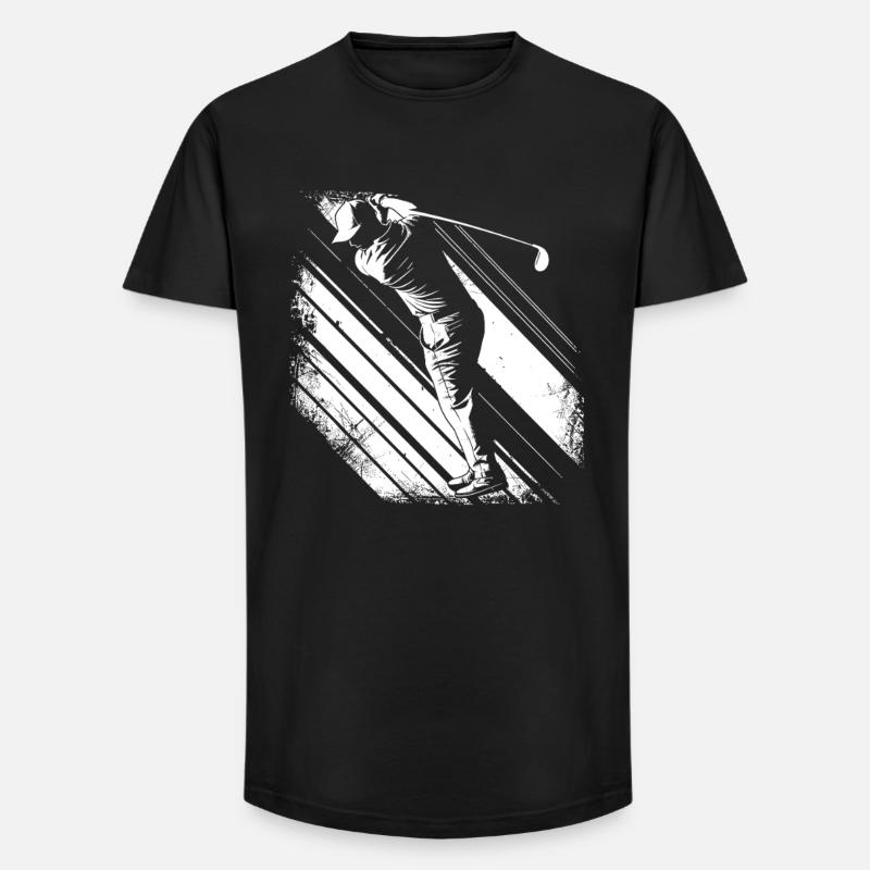 Golfer Grafik - Long Fit Männer T-Shirt - Schwarz
