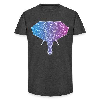 Galactic Elephant - Long Fit Men's T-Shirt - charcoal grey - Front - AI Model Male 185 light (185cm)
