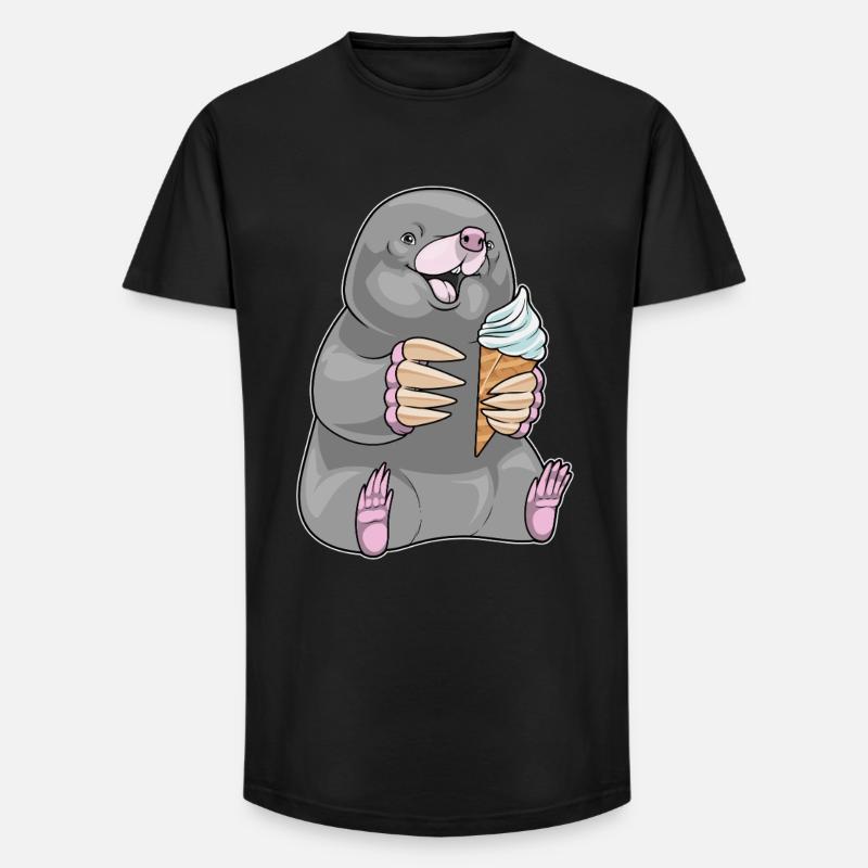 Glace Mole Waffle - T-shirt coupe longue homme - noir